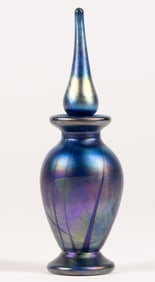 Favrile Iridescent Art Glass Scent Bottle Signed LC Tiffany