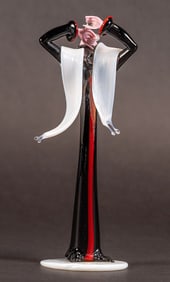 Gianni Toso (Italy b.1942) Judaica Blown Venetian Glass Rabbi