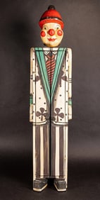 Hand Carved Folk Art Clown Storage Cabinet