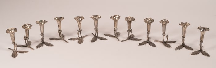 Fratelli Coppini Attributed 800 Silver Italian Placecard Holders Set Of 12Pcs