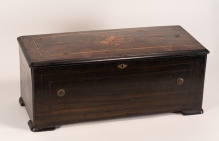 Large Swiss 10 Airs Oak Wood Cylinder Music Box C 1878 In Working Order