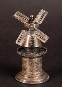 Judaic Sterling Silver Windmill Besamin Spice Tower