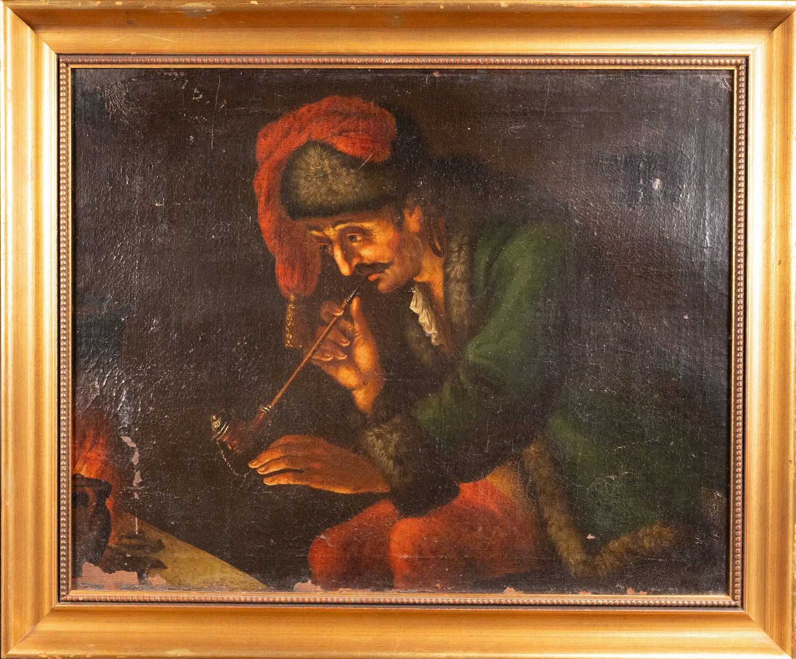 19th C. Dutch Nobleman with Pipe Oil (1 of 6)