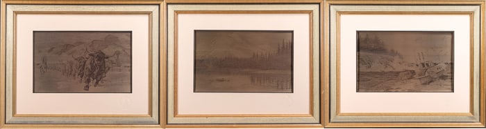 Jamie Wyeth (American B. 1946) Landscape on Sterling Silver (3)