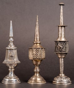 Judaic Sterling Silver & 800 Silver Besamin Spice Tower Collection