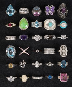 Large Sterling Silver Ring Collection