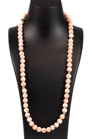 14K Gold Angel Skin Coral Necklace