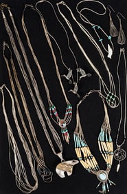Navajo Native American Liquid Sterling Silver Necklace Earrings Collection 10Pcs
