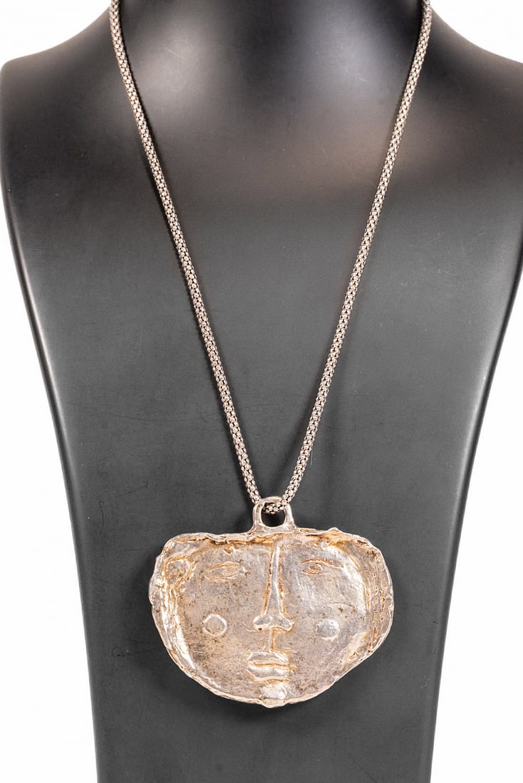 Angel Botello (Spain-Puerto Rico 1913-1986) Sterling Silver Sculpture Pendant Necklace (1 of 7)
