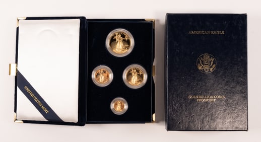 1993 4-Coin Proof American Gold Eagle Set