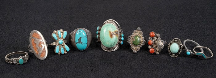 Navajo & Zuni Old Pawn Native American Sterling Silver Ring Collection