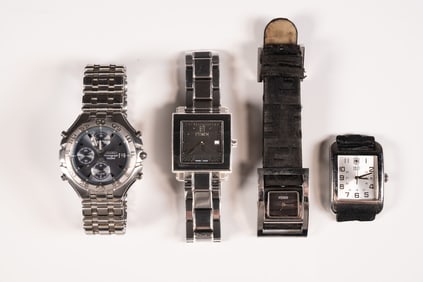 Assorted Sapphire Crystal Wristwatch Collection 4Pcs