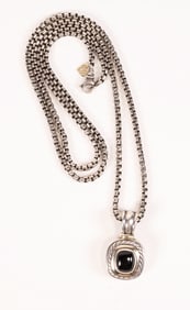David Yurman Sterling Silver & 14K Gold Pendant Necklace