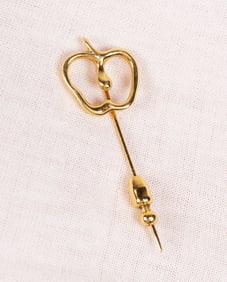 Tiffany & Co 18K Yellow Gold Apple Stick Pin By Elsa Peretti