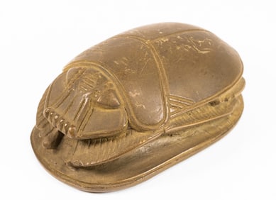 Ancient Large Egyptian Green "Heart" Scarab Circa 1650 to 712 BCE