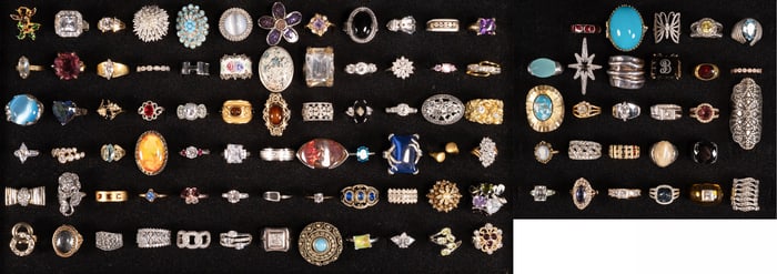 Large Costume Jewelry Rings Collection