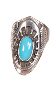 Ben Nighthorse Campbell Cheyenne Native American Sterling Silver & Turquoise Ring