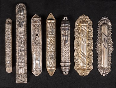Judaic Sterling Silver Mezuzah Collection 7Pcs