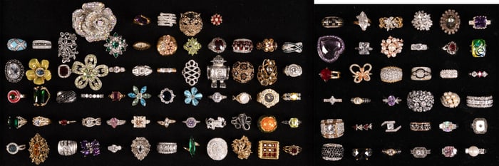 Large Costume Jewelry Rings Collection
