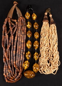 Monies Gerda Lynggaard Copnhagen Acrylic & Two Multistrand Necklace Lot 3Pcs