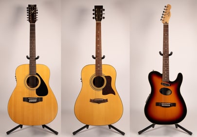 Fender Telecoustic Deluxe SB Tanglewood TW-115ST & Yamaha FG-413s-12 Electric Acoustic Guitar Lot