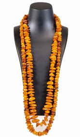 Natural Butterscotch Amber Two Necklaces Over 113 Grams