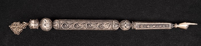 Judaic Bezalel Sterling Silver Filigree Torah Yad Pointer