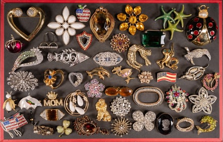 Vintage Costume Jewelry Brooch Collection