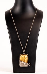 1960's Hattie Carnegie "Sardines Can" Pendant Necklace