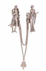 Napoleon Bonaparte & Josephine Fleur De Lys Sterling Silver Lapel Pin Brooch