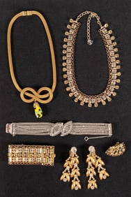 Hobe Vintage Rhinestone Jewelry Collection 5Pcs Necklaces Bracelets Earrings Signed