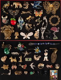 Vintage Costume Jewelry Brooch Collection Signed Over 50pc