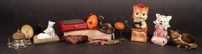 Civil War Era - Mid Century Sewing Accessories Lot Sterling Bakelite etc 14Pcs