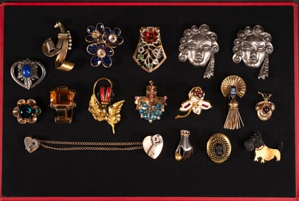 Vintage Rhinestone Fur Clip Collection Coro Trifari Etc