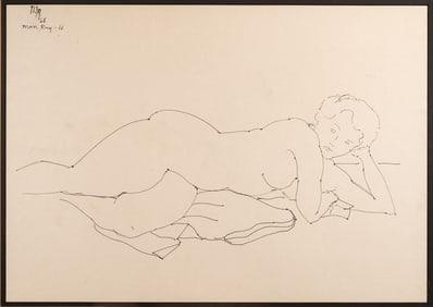 Man Ray (1890-1976) Female Nude Ink on Paper