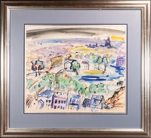 John Marin (American, 1870-1953) "Blue Night" Cityscape Watercolor