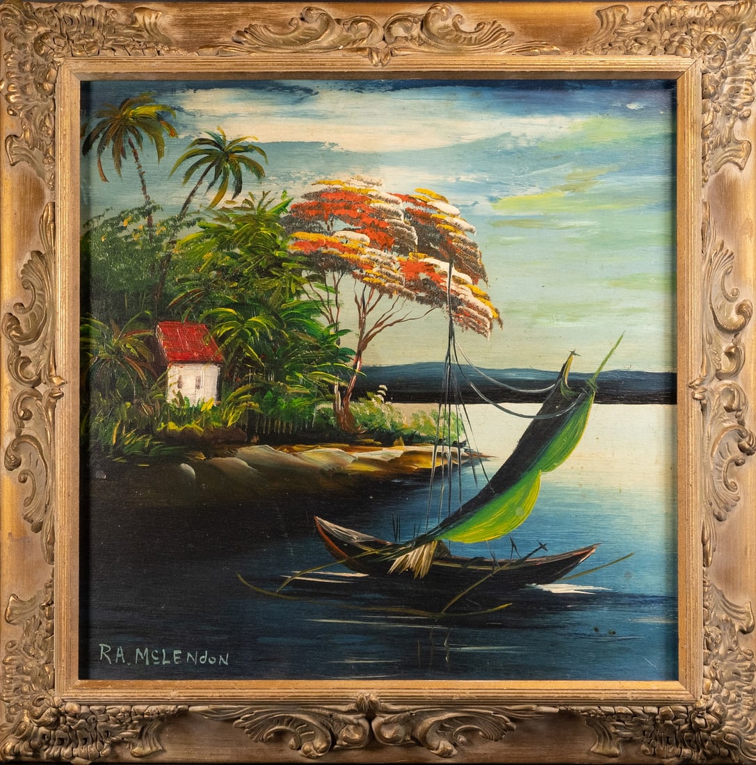 R.A. McLendon (1932-2024) Seascape Oil on Board (1 of 8)