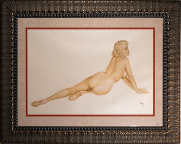 Alberto Vargas (Peruvian American 1896-1982) Big Blonde on Silk