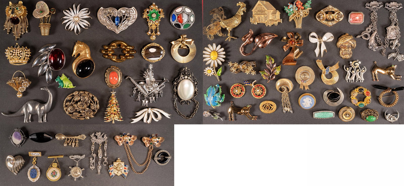Vintage Costume Jewelry Brooch Collection Signed Over 63pcs (1 of 17)