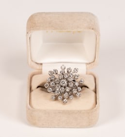 14K White Gold & 34 Diamonds Cocktail Ring