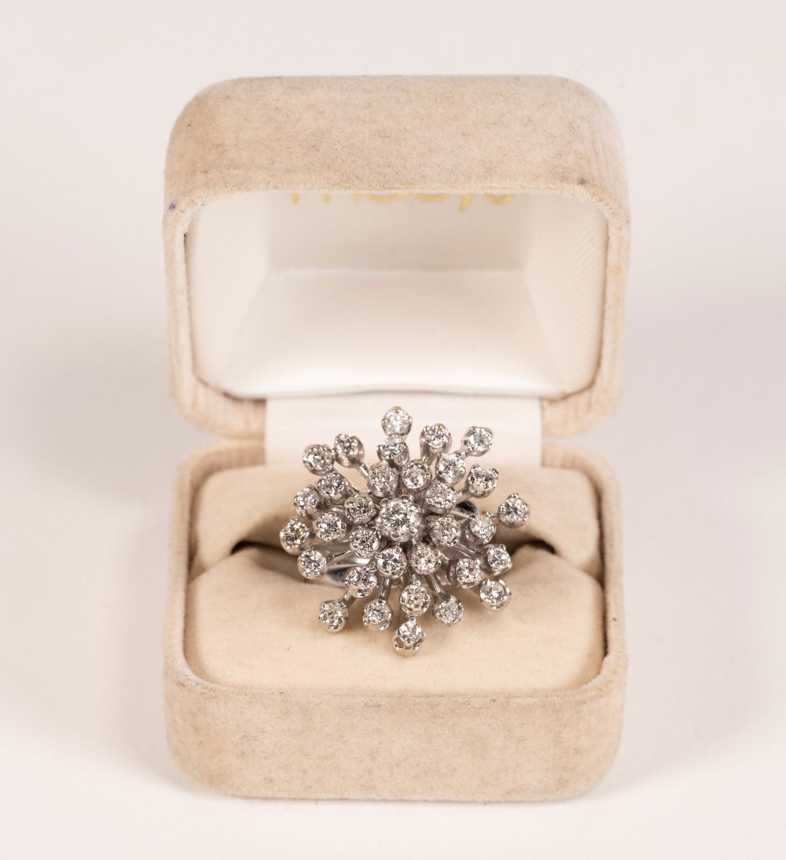 14K White Gold & 34 Diamonds Cocktail Ring (1 of 10)