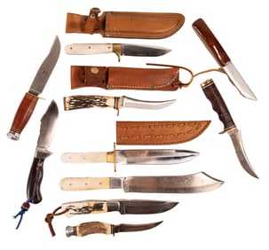 Bone Stag Fixed Blade Knife Collection Handmade Handle