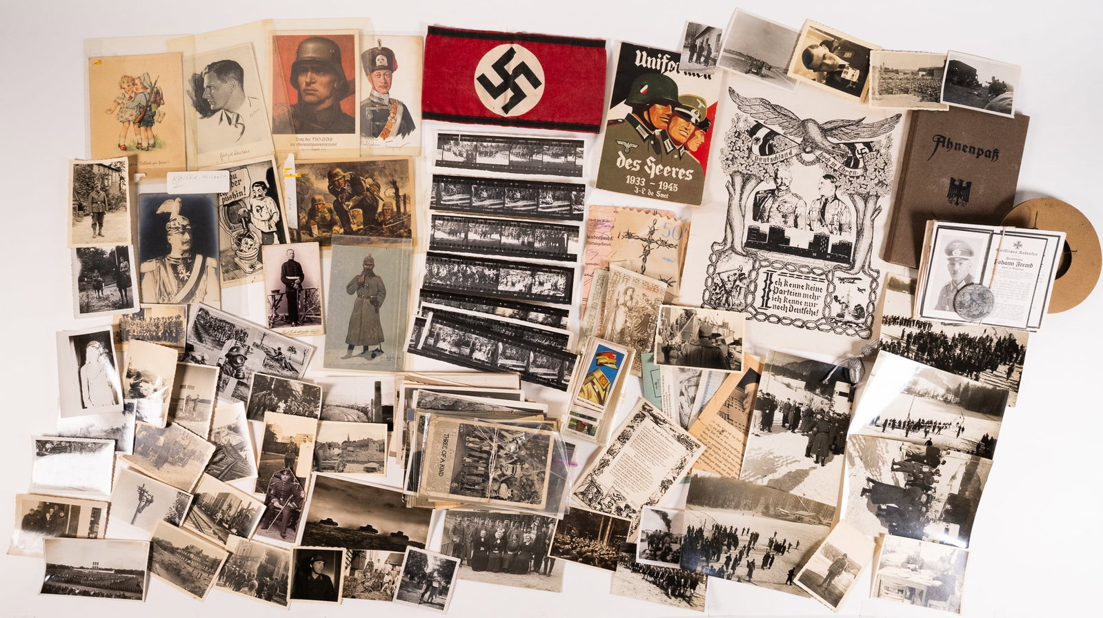 WWII German Collection Photographs Postcards Ephemera Document etc: Worl War Two 2 Germany Photograph Postcard Ephemeras Documents and much more an Eclectic Lot of Military Black and White Photos Death Card Cabinet Cards Currency Blank and Written Postcards Cigarette 