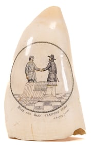 19th c. Civil War Scrimshaw Hand Carved Signed A. Douglas Jacobs