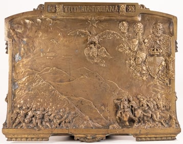 WWI Italy Bronze Sculpture Bas Relief Victory 1920s Signed A. Bataggi