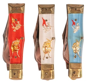 Vintage OMAR Bullfighter Dragon Stainless Steel Switchblade Knife Collection