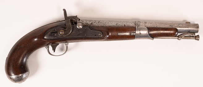 Simeon North Model 1819 Flintlock Pistol Converted to Percussion