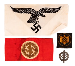 WWII German Militaria Collection SA Sports Armband Patch Badge etc