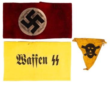 WWII German Collection Armbands Mine Field Flag