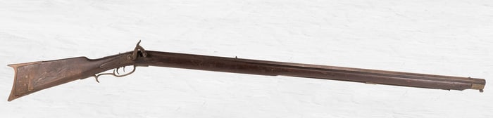 19th c Pennsylvania Rifle Works Full Stock Percussion Gun